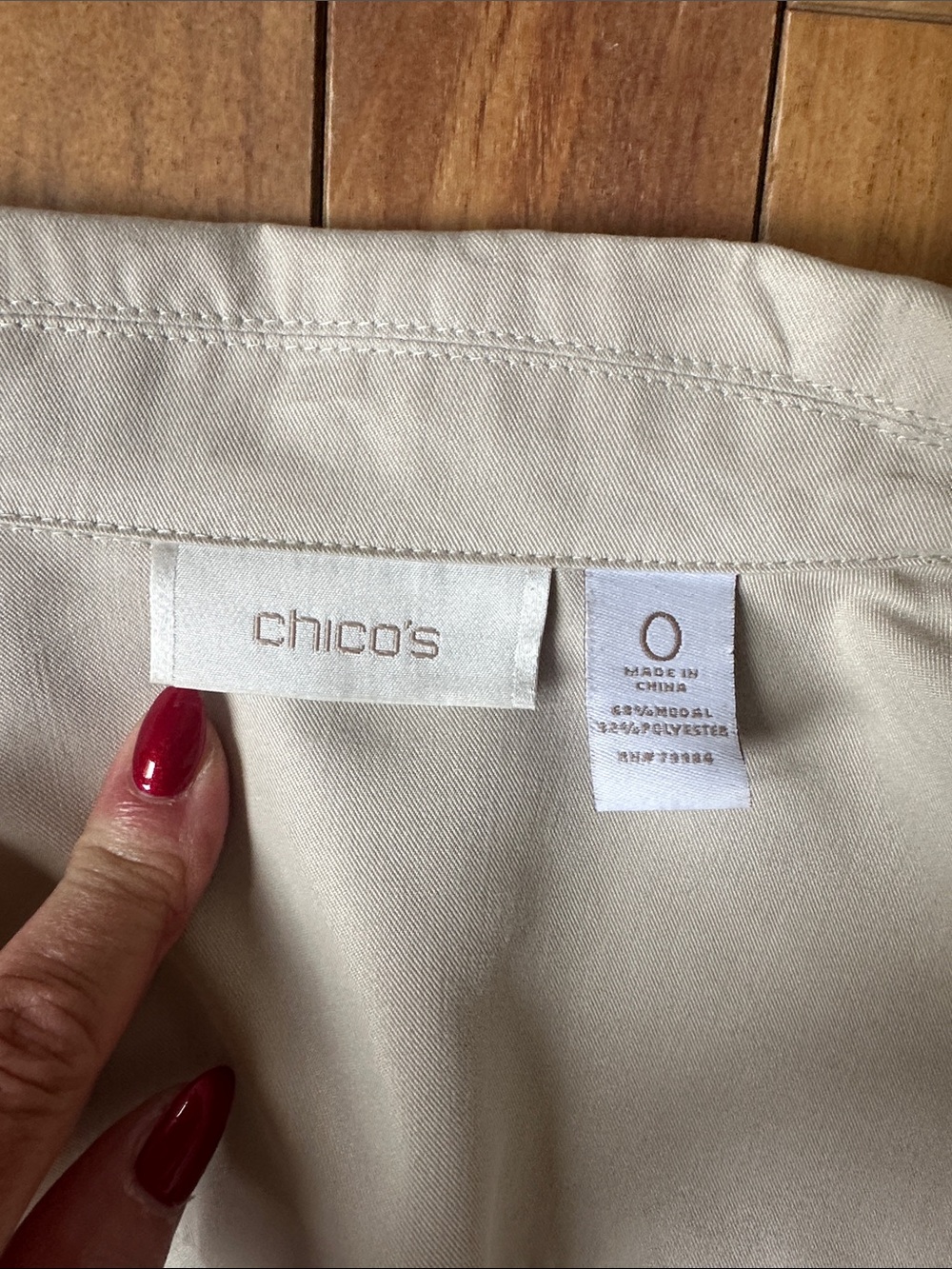 Chico's Light Cream Drawstring Utility Jacket - Picture 5 of 5